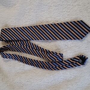 Boss by Hugo Boss‎ navy repp regimental striped tie silk made in Italy